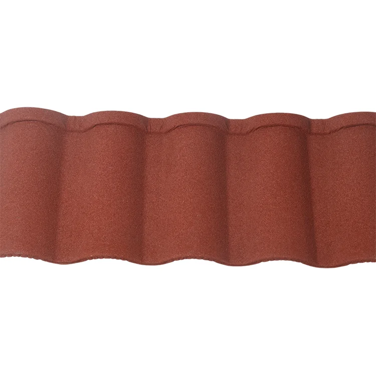 Stone Coated Roof Tile Red Bond Tile Roofing Sheet Seven Waves Stone Chips 1340mm*370mm