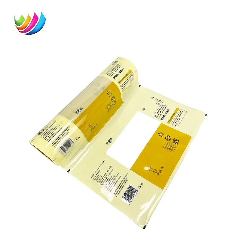 OEM Supplier 250g/500g/1kg Glossy Print Nylon White Sugar Packaging Roll Film for Icumsa 45 Food Bag