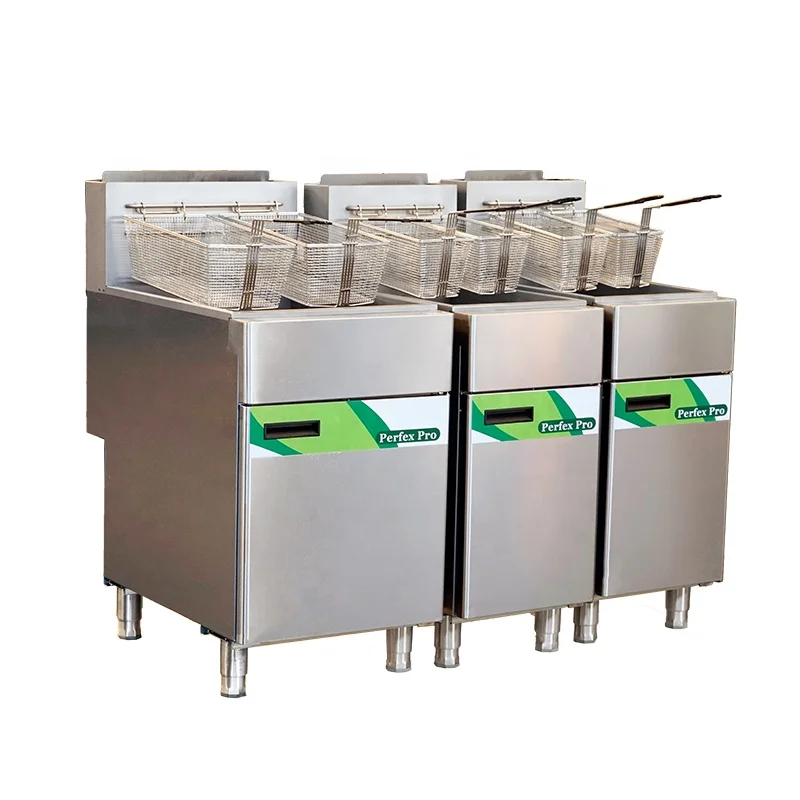 gas deep fryer with temperature control stainless steel deep fryer commercial wholesale price factory OEM