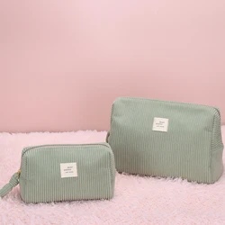 Simple corduroy waterproof cosmetic bag wholesale custom makeup bag