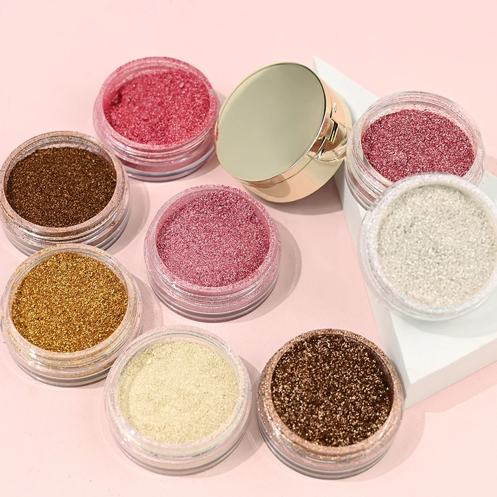 Sparkling High Shiny Glitter Highlighter Makeup Powder Waterproof Shimmer Highlighter Private Label Loose Highlighter Powder
