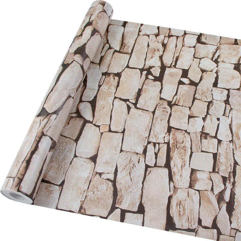 Peel and stick 3D contact paper brick stone wallpapers for kitchen furniture bath