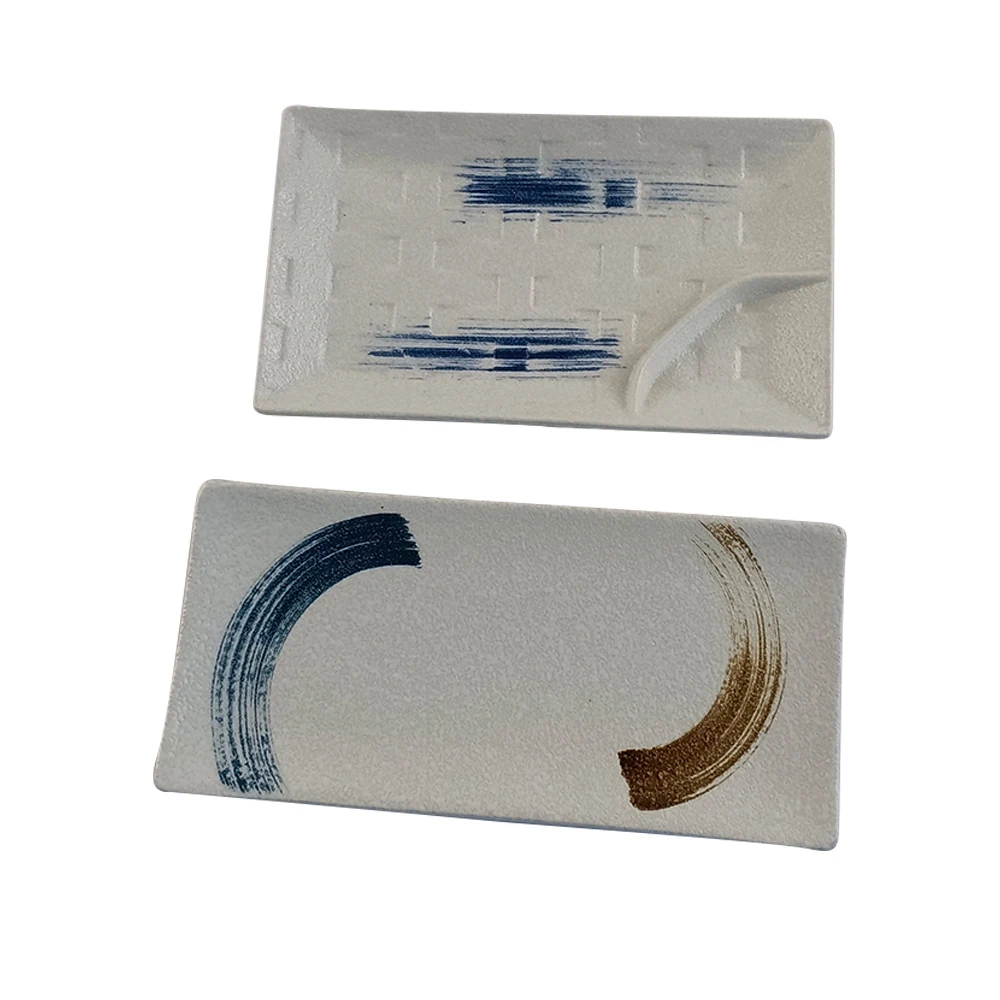 8/9 Inch High quality hot sale sushi plates and dishes porcelain sushi serving plates set ceramic sushi dinner plate set