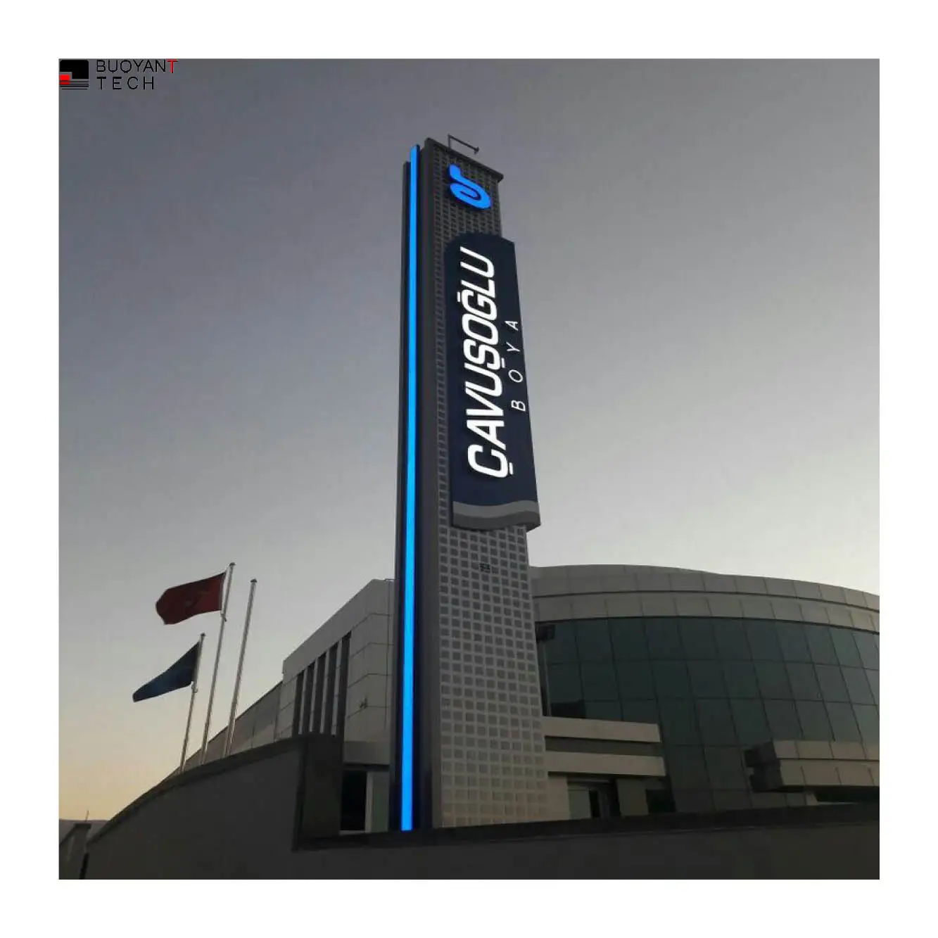 New Listing Outdoor 3D LED Pylon Advertising Sign round Aluminum Frame Illuminated LED Light Box Project Sign