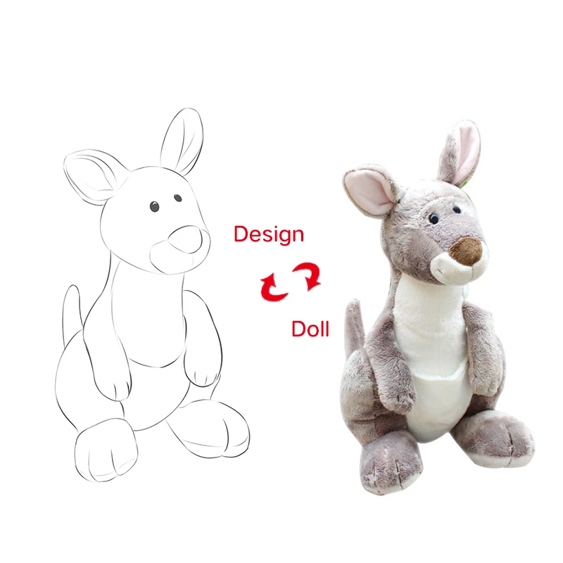 Custom Soft Short Plush Kangaroo Toys Stitch Stuffed Animals Factory Custom Plush Toys