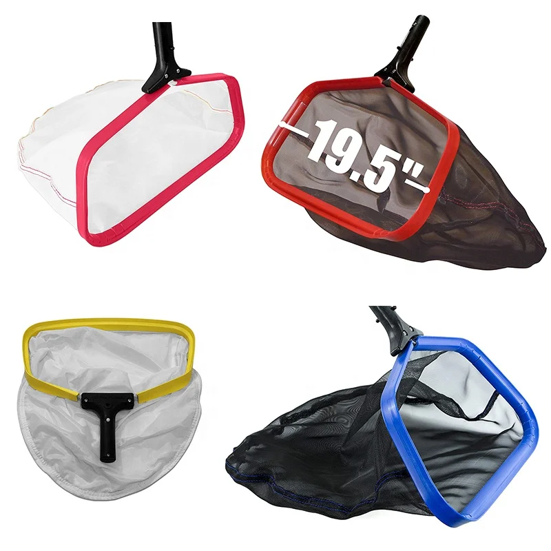 Heavy Duty Pool Leaf Skimmer Net Rake w/Aluminum Frame & Deep Durable Nylon Net