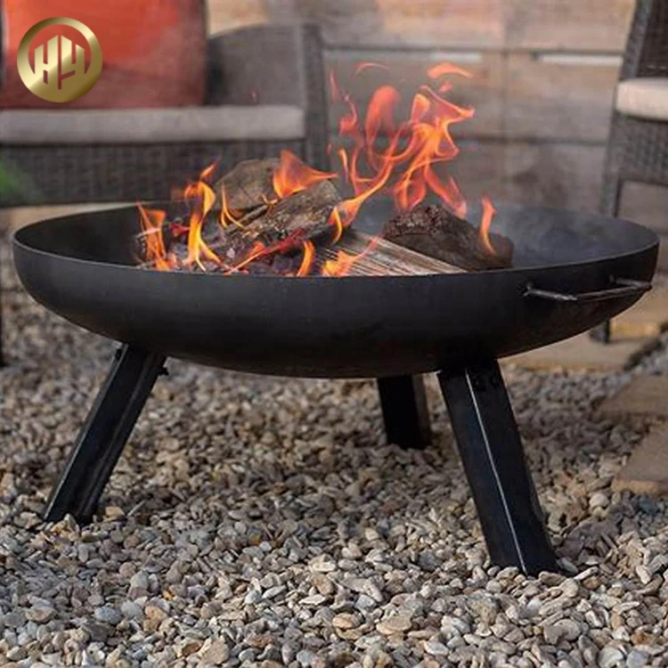 Outdoor Barbecue Assembly 60cm Diameter Metal Round Firewood Fire Pit/ corten garden