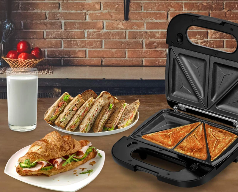 750-Watts Non-stick coating Waffle Iron 7 in 1 multi-function  Detachable plate XL big Sandwich Maker