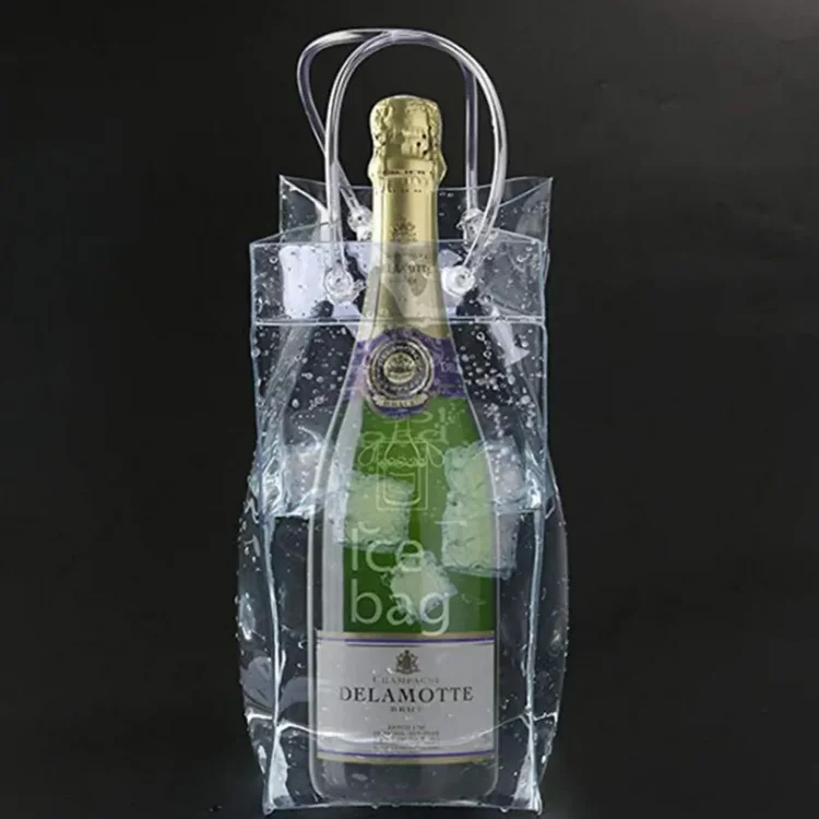 Hot Selling Clear Portable Liquor Ice-cold Tool Pvc Chilling Ice Bag Pvc Wine Bag