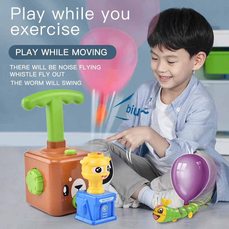 Balloon Launcher car aerodynamic learning Toy Set Kids race car balloon pump vehicle air balloon powered car DIY Christmas Gift