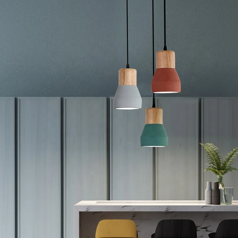 Modern kitchen island lamp home decor 1 light 240volts edison blub zhongshan interior cement concrete pendant light