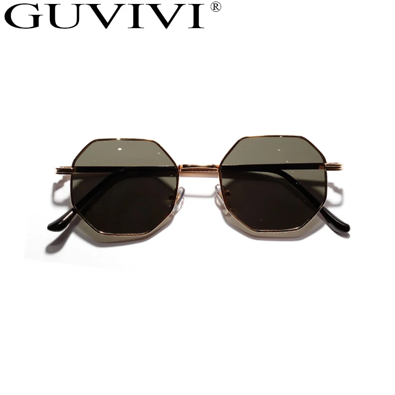 Круглые винтажные зеркальные солнцезащитные очки GUVIVI UV400 в небольшой металлической оправе мужские многоугольные 2020 для мужчин и женщин