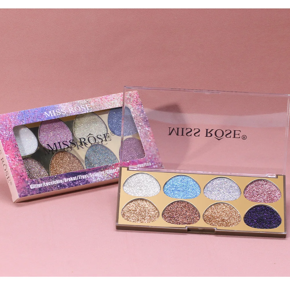 8 color wholesale diamond cute custom loose pressed shimmer matte glitter gel eyeshadow palettes liner eye shadow  pigmented