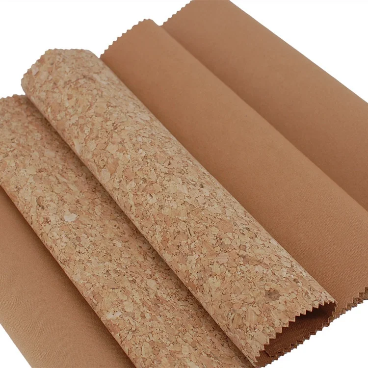  Custom Designer Natural Vegan Cork Fabric Backing 100% Cotton Leather for Shopping