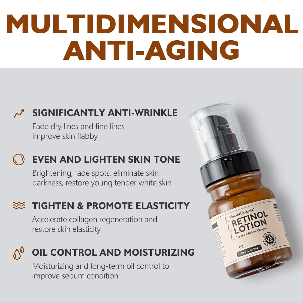 VIBRANT GLAMOUR VA Anti Aging Firming Remove Wrinkle Fade Fine Lines Moisturizing Lifting Lighten Skin Tone Retinol Lotion