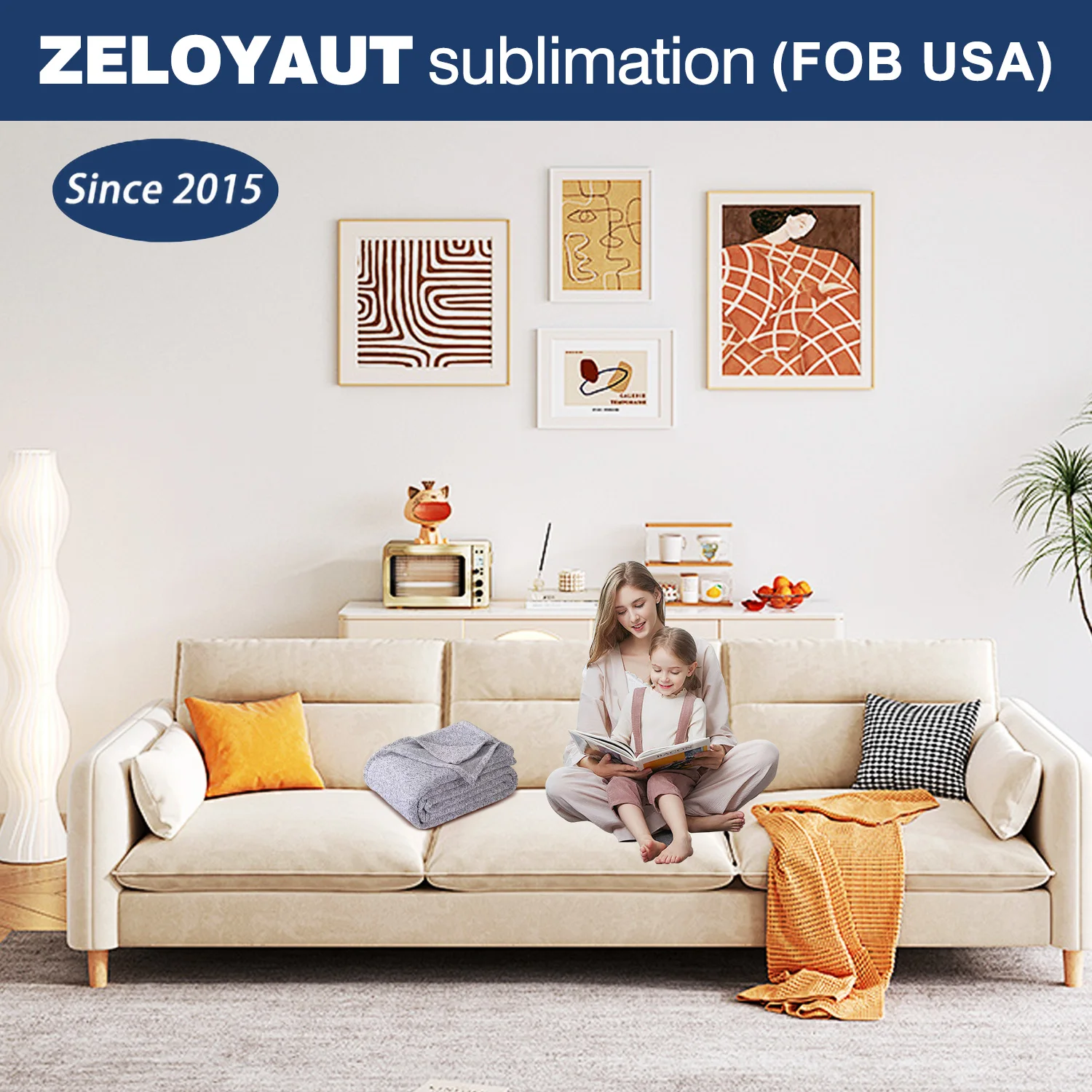 USA warehouse shipping Sublimation Blanket Grey Blank Throws  Premium 100% Polyester and velvet 60*50 inch throw Blanket