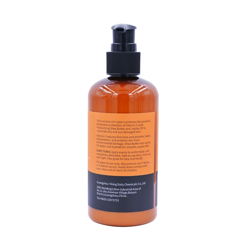 Perfume natural organic vitamin c lightening women body lotion private label customized body skin whitening lotion