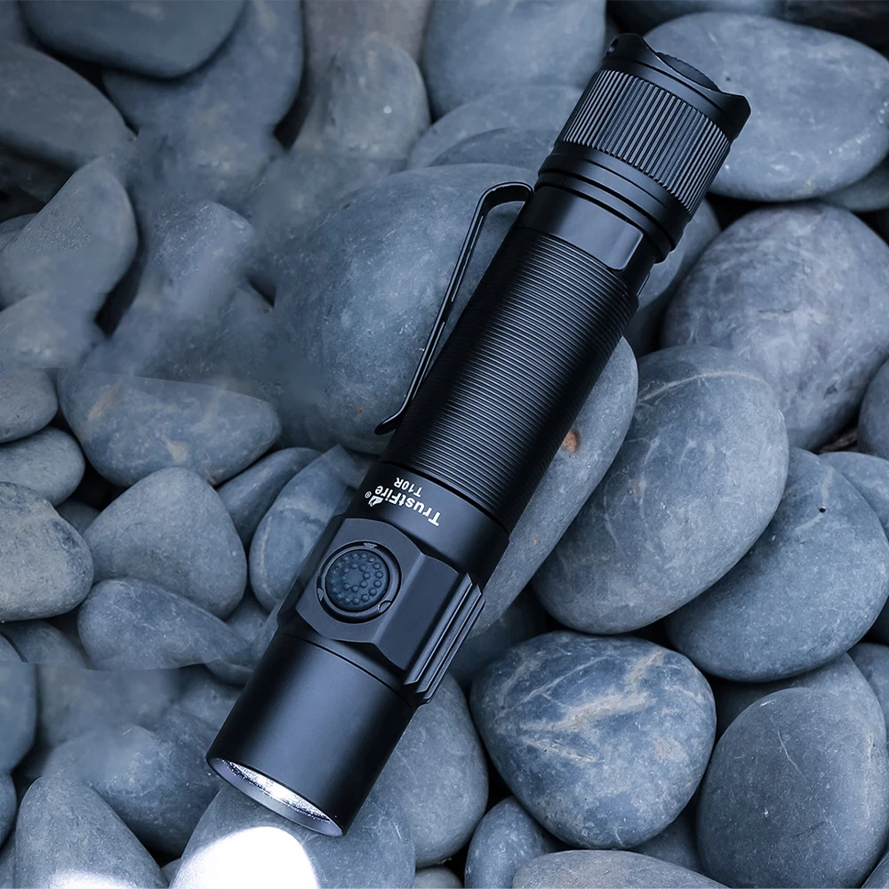 TrustFire T10R Tactical Torch Flashlight Custom Logo Bright 1800Lm 2*CR123 USB C Handheld Flashlight