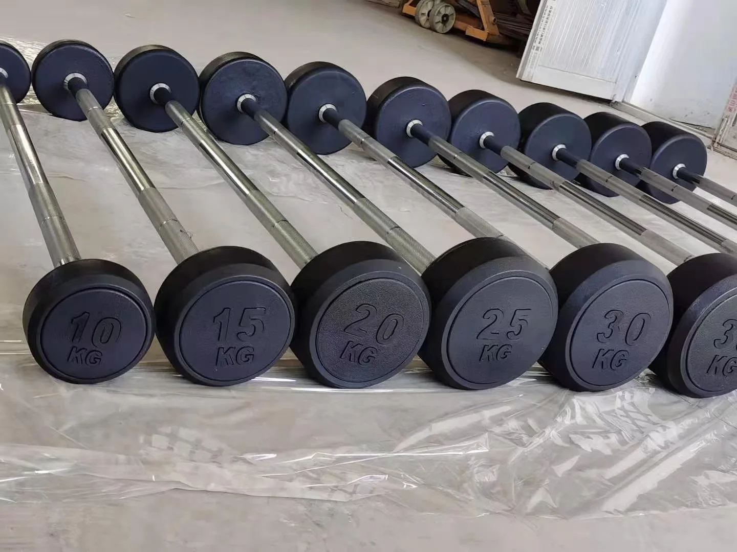CHANGNORE High Quality Fitness Customized Lbs Straight/Curl Weight Lifting Barbell Bar For Bodybuilding