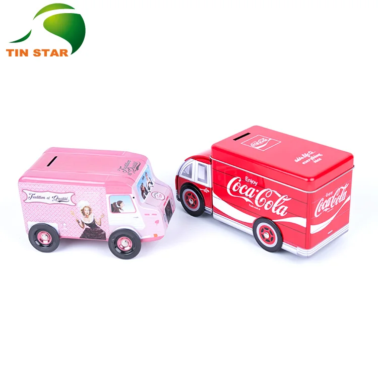 18 Year manufacturer oem car shape tin coin piggy bank tin