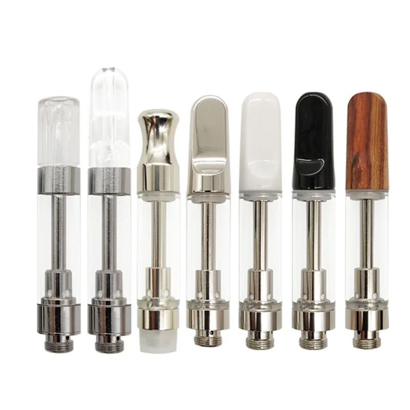 
510 Vape pen vape Cartridges glass Atomizer Vaporizer brand Logo OEM Package Wooden mouth no leak flat tip Tank 