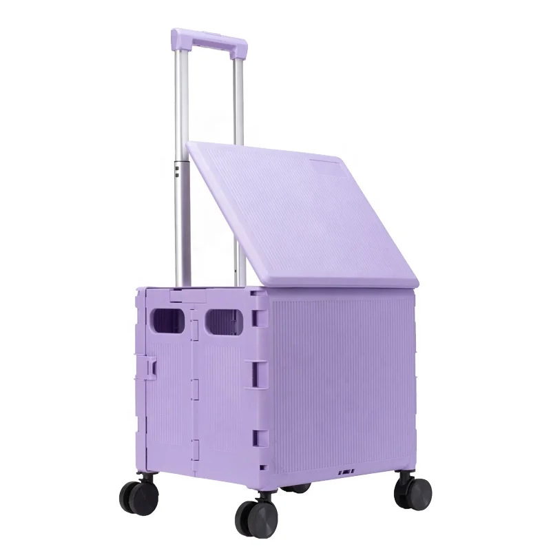 Folding shopping cart grocery cart folding trolley box household hand cart small push vehicles