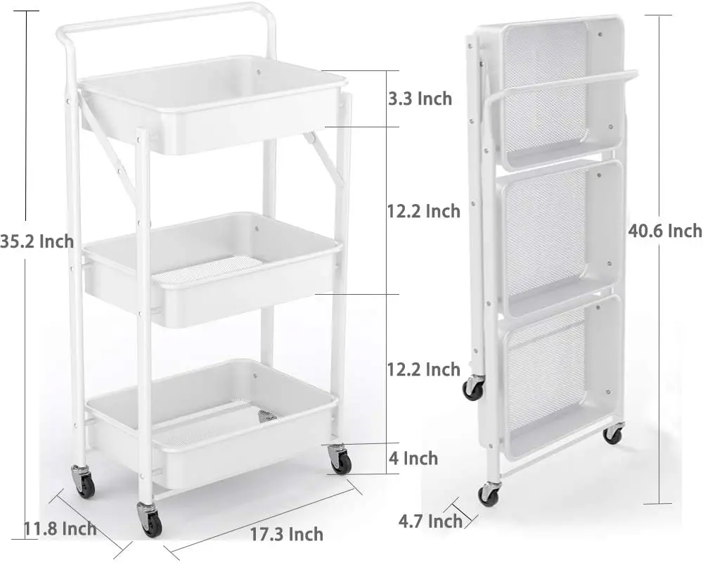 3х уровневая корзина металлическая сетка для общего назначения для волочения для ванной Кухонная Тележка для хранения с колесами