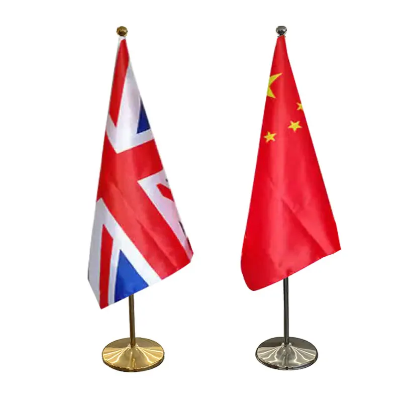 Office Display International World Country Flags Office Table Desk Flag with stand