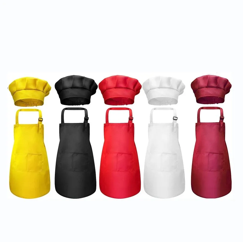 Детская шапка и фартук из полиэстера