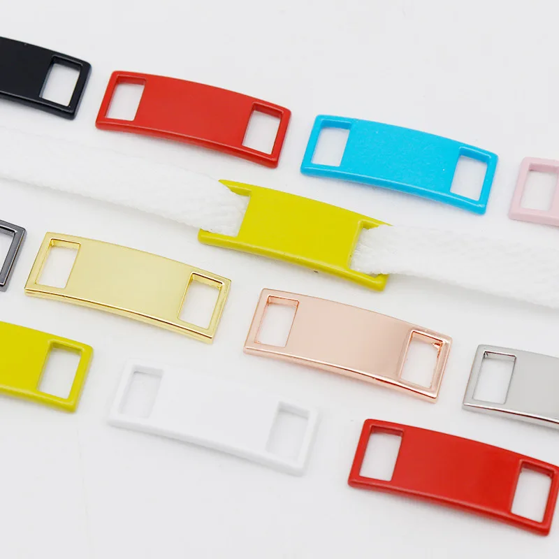 Custom Shoe Accessories Metal Shoe Buckle Sneaker Square Shoelace Buckle