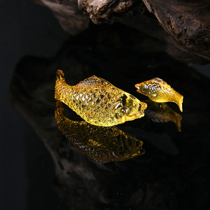 Suncatcher Crystal Glass Goldfish Animal Figurines Miniature Hand Made Modern Craft Home Decor Accessories crystal fish