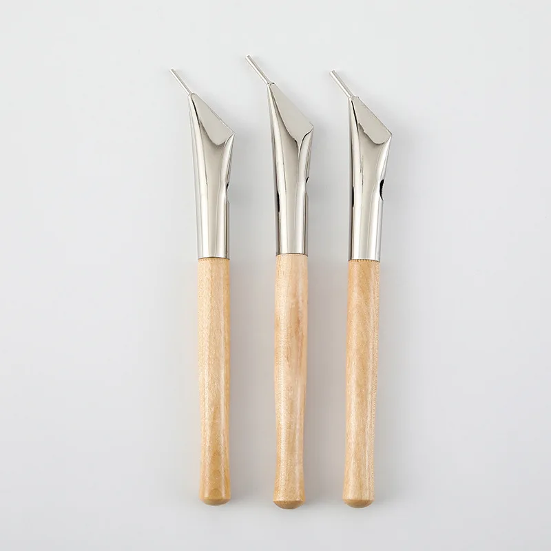 3Pcs High Quality Clay Pen Set DIY Wax Carving Tool Stainless Steel Wood Pottery Wax Printing Pens for Drawing on Fabric