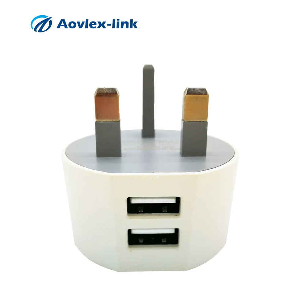 Двойной USB устройство 5 В 2.1A Великобритания Стандартный зарядное устройство plug USB Зарядка адаптер для сотового