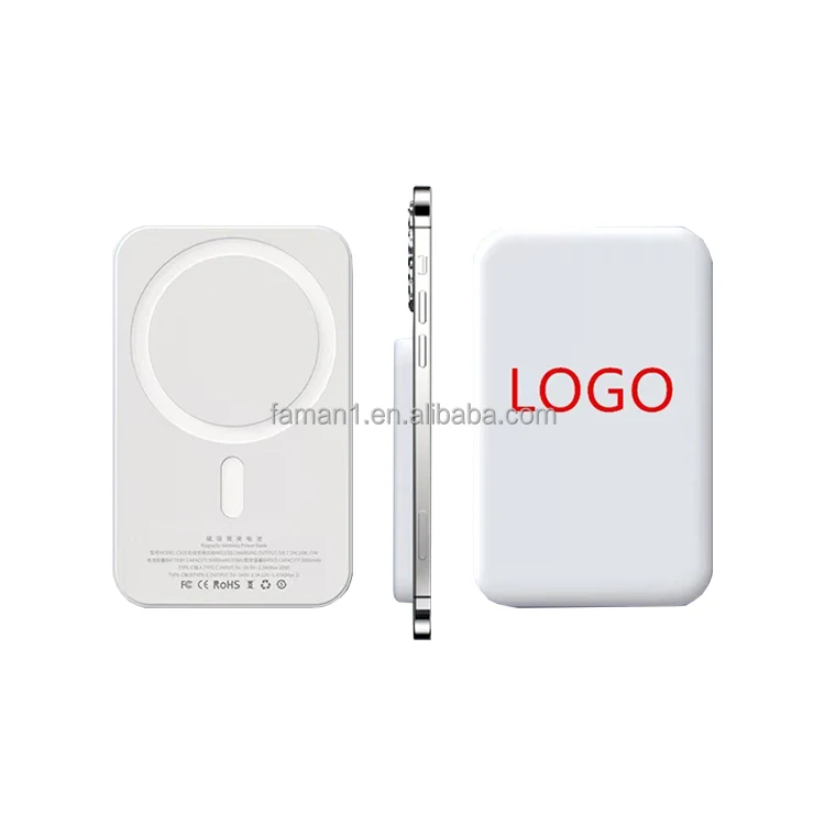 Free sample Original Magnetic power bank 5000mAh Portable wireless Powerbank USB-C for iPhone15/14/13/12