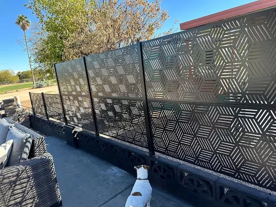 privacy screen aluminum steel laser cut custom gate and fence wall panel for fencing