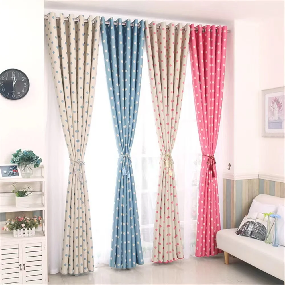 Lovely Pink Curtains Window Bedroom Dot Pattern Printed Girl Room Curtain For The Living Room Window