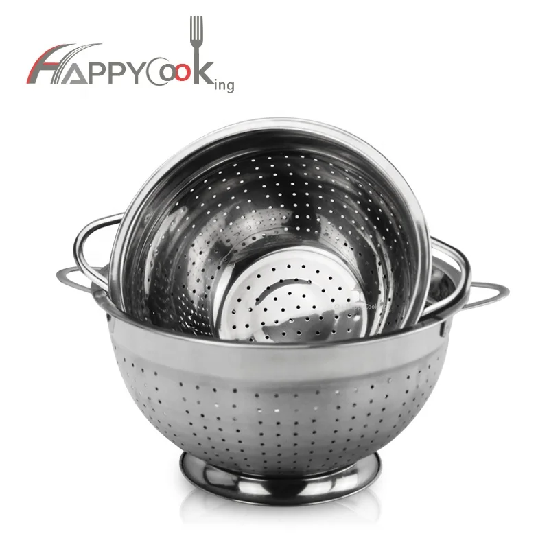 Wholesale Promotional stainless steel vegetables filter screen strainer colander