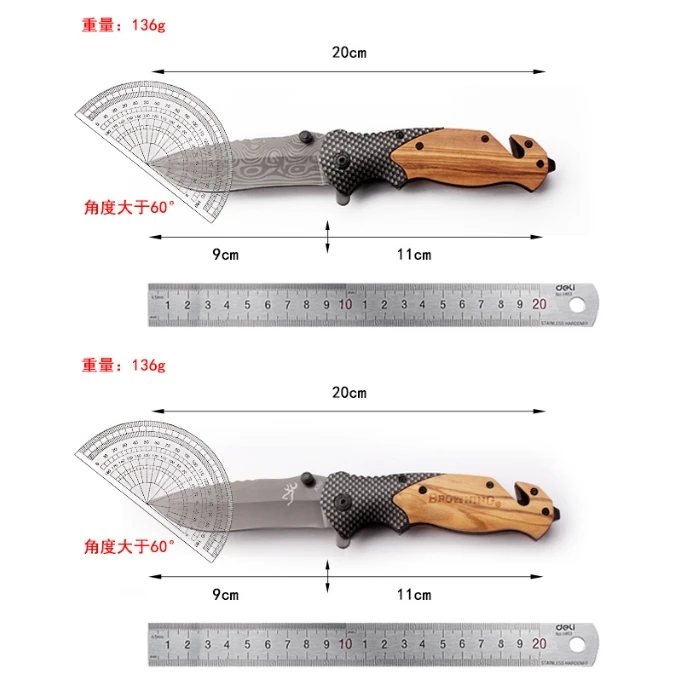 X50 Stainless Steel Camping Survival Hunting Olive Wood Handle Edc Knives Outdoor Folding Custom Pocket Knife Tools