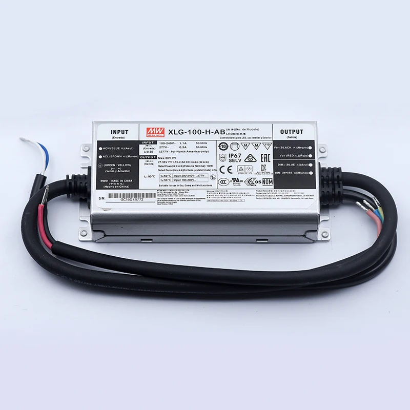 Meanwell XLG-100-H-AB 100W 27~56V Mean Well LED Power Supply Dimmable LED Driver for LED Lighting