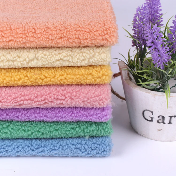 Shaoxing Textile Hot Selling 100% Polyester Fashion Fake Wool Fur Sherpa Fleece One Side Anti-pilling Faux Fur Women Coat Fabric