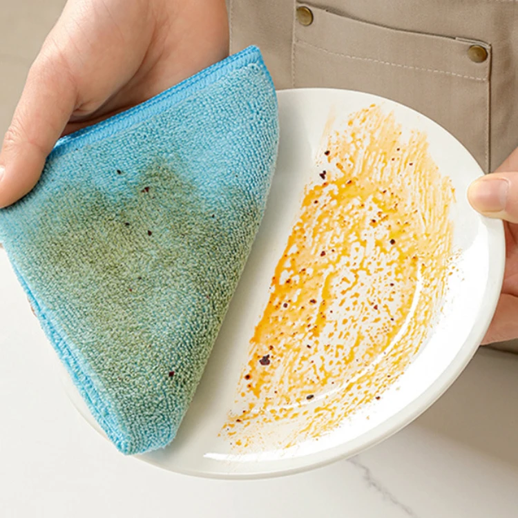 FF3376 Microfiber Kitchen Towel Dish Cloths Lint Free Super Absorbent Car Wash Drying Towel Rags Microfiber Cleaning Cloth