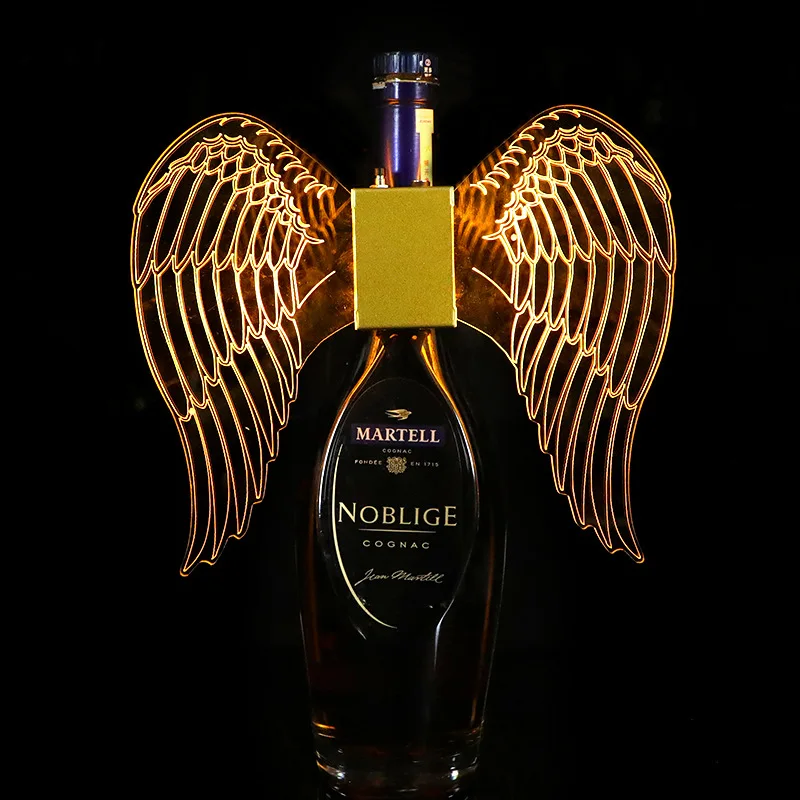 Butterfly Acrylic Champagne LED Sparkler Light Flash Stick Champagne Bottle Head Glorifier LED Strobe Baton for Bar Club