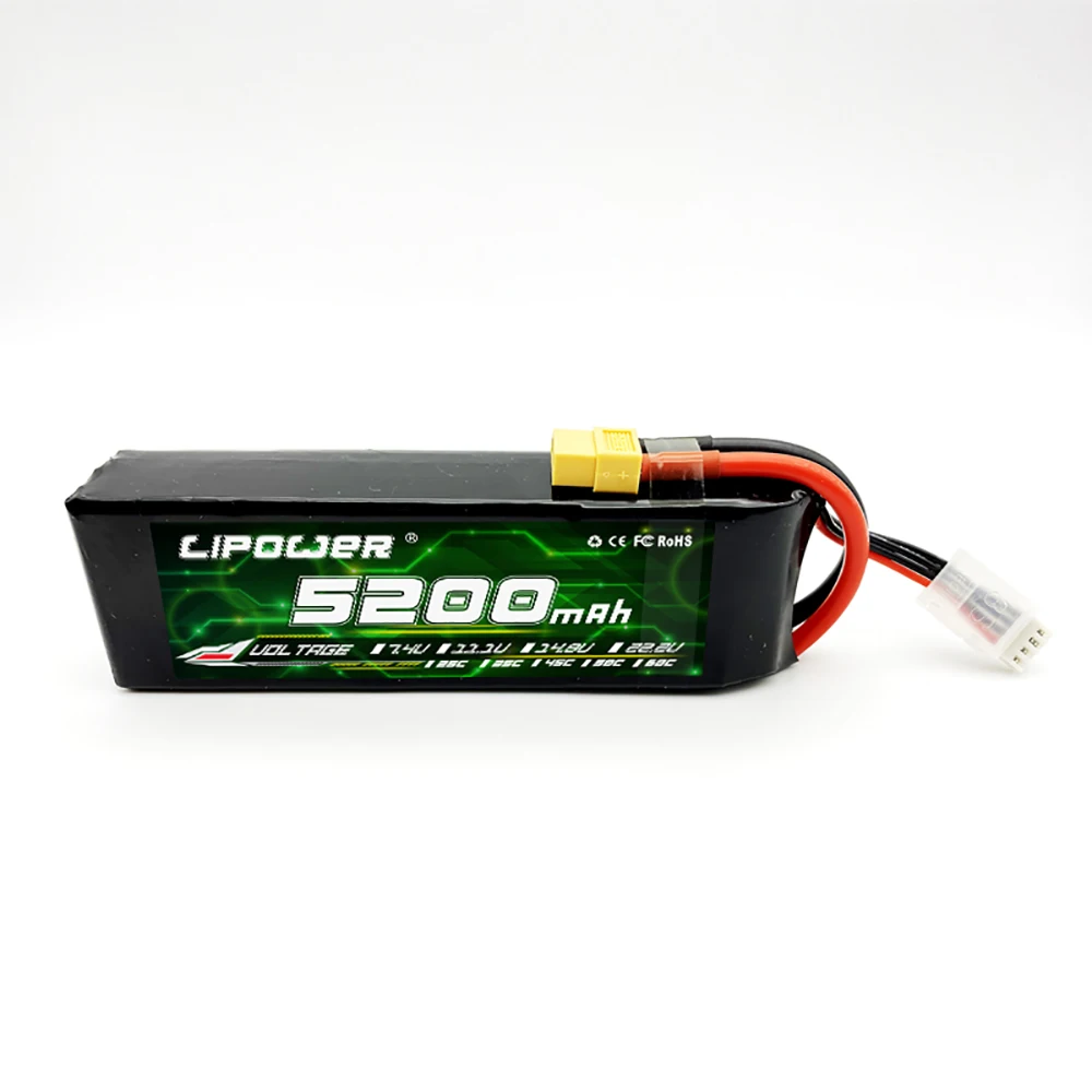 Lipower FPV Drone Battery 5200/6000/7000/8000/9000/10000/12000/16000mAh 22.2V 6S 75/100C Lipo batteries for FPV Multi-axis drone
