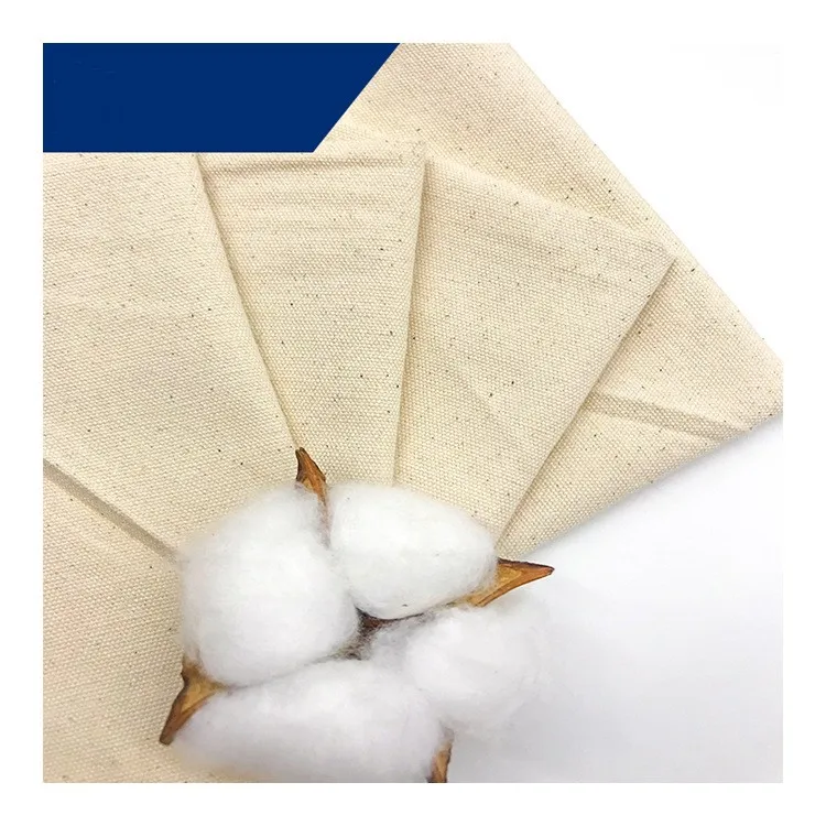 Organic Cotton 14A Canvas GOTS Pure Cotton Canvas Environmentally Friendly Embryo Fabric Sofa Handbag Fabric