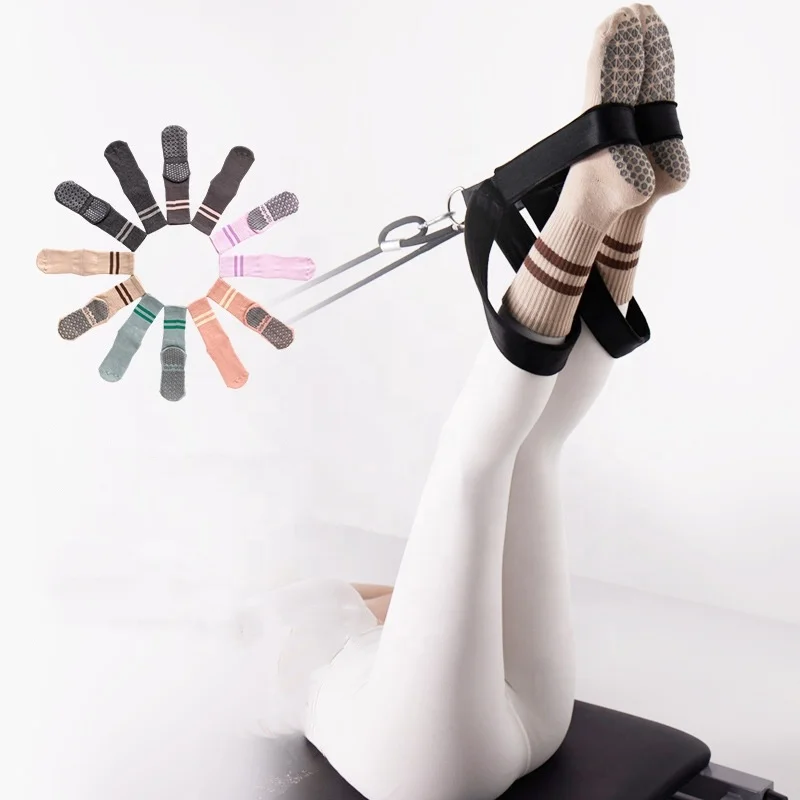 Wholesale Candy Color Non-slip Sport Fitness Sport Pilates Socks Non-skid Pilates Yoga Long Tube Crew Socks