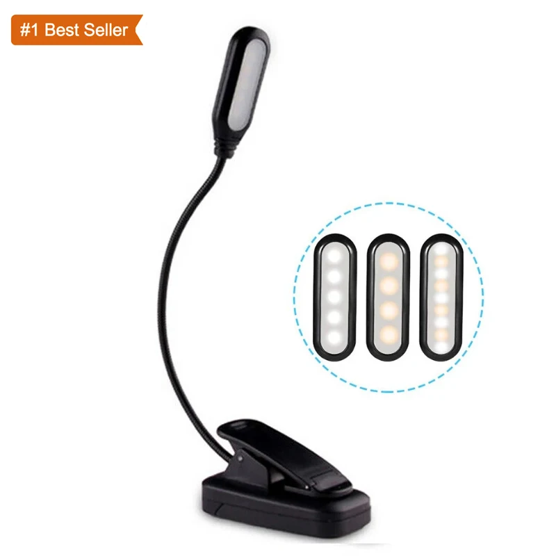 Jumon LED Mini Brightness Levels Liseuse Book Light for Reading in Bed Rechargeable Long Lasting Clip On Reading Light