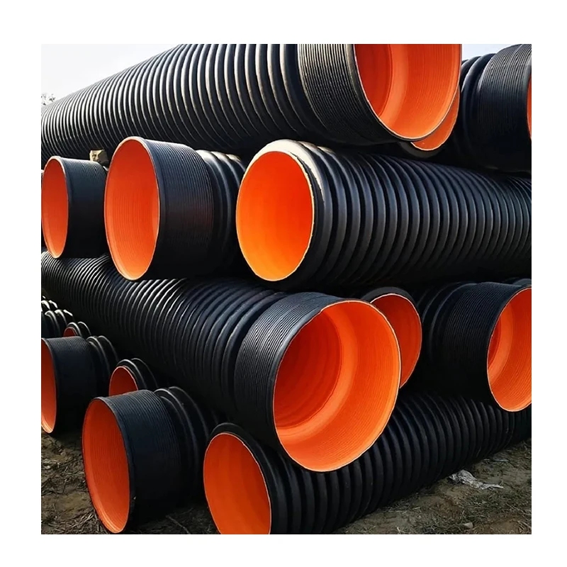 Dwc hdpe пластиковая дренажная гофрированная труба pe 2-слойная