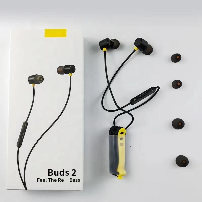 wholesale Buds Classic In-line HD Microphone Built-in Music Call Control Tangle Free 14.2mm Audio Drive Earphones for Realme