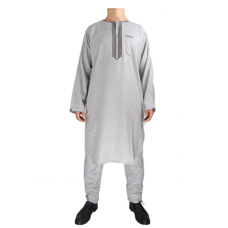 Оптовая продажа марокканская вышивка мужские брюки Исламская одежда Thawb Jubbah Прямая поставка