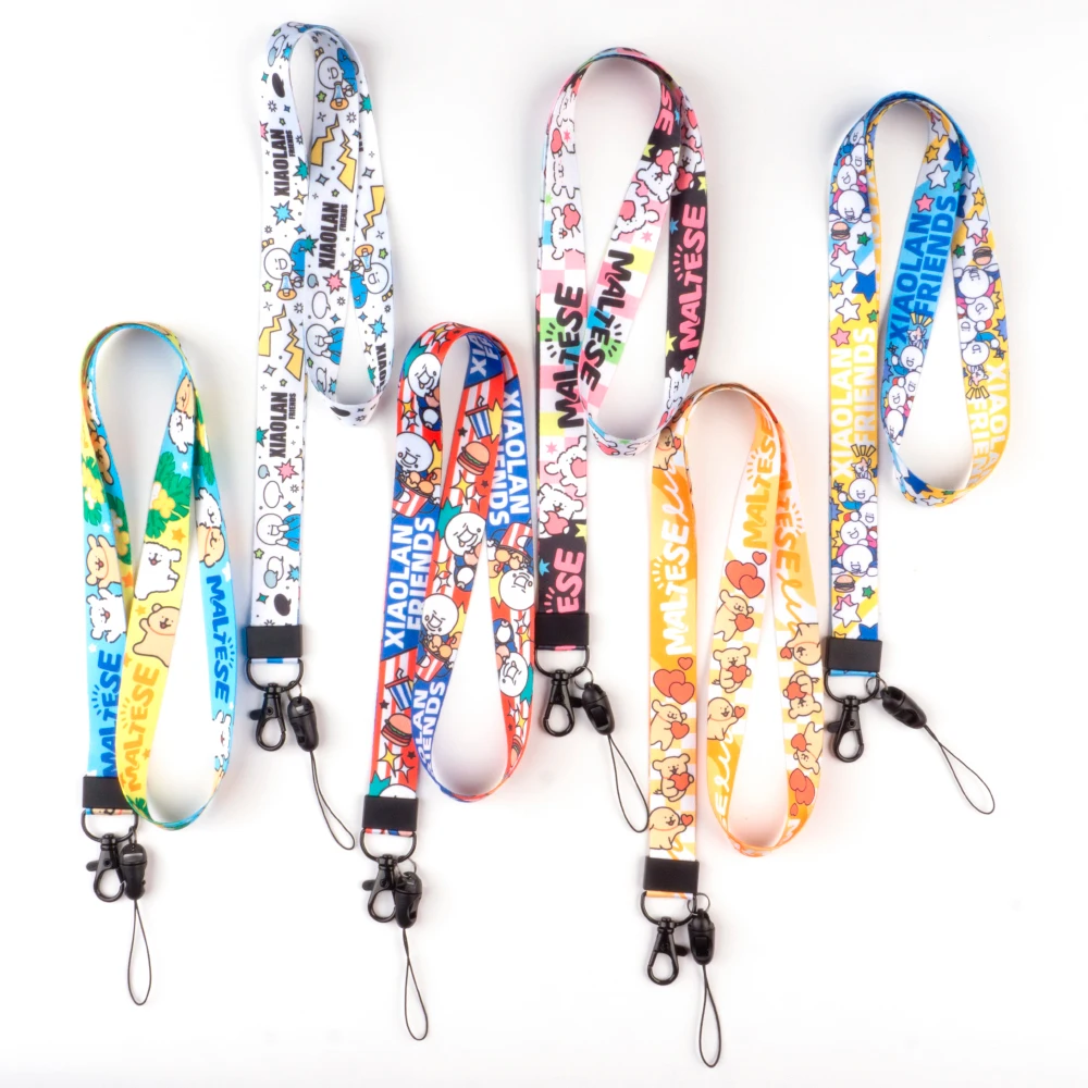 Popular Design Customized Polyester Cartoon Lanyards Card Holder Dye Sublimation Anime  Keychain Lanyard